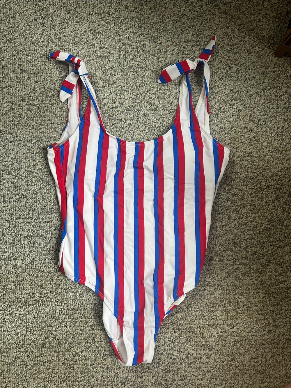 No Boundaries Red, White & Blue Striped One-Piece Swimsuit